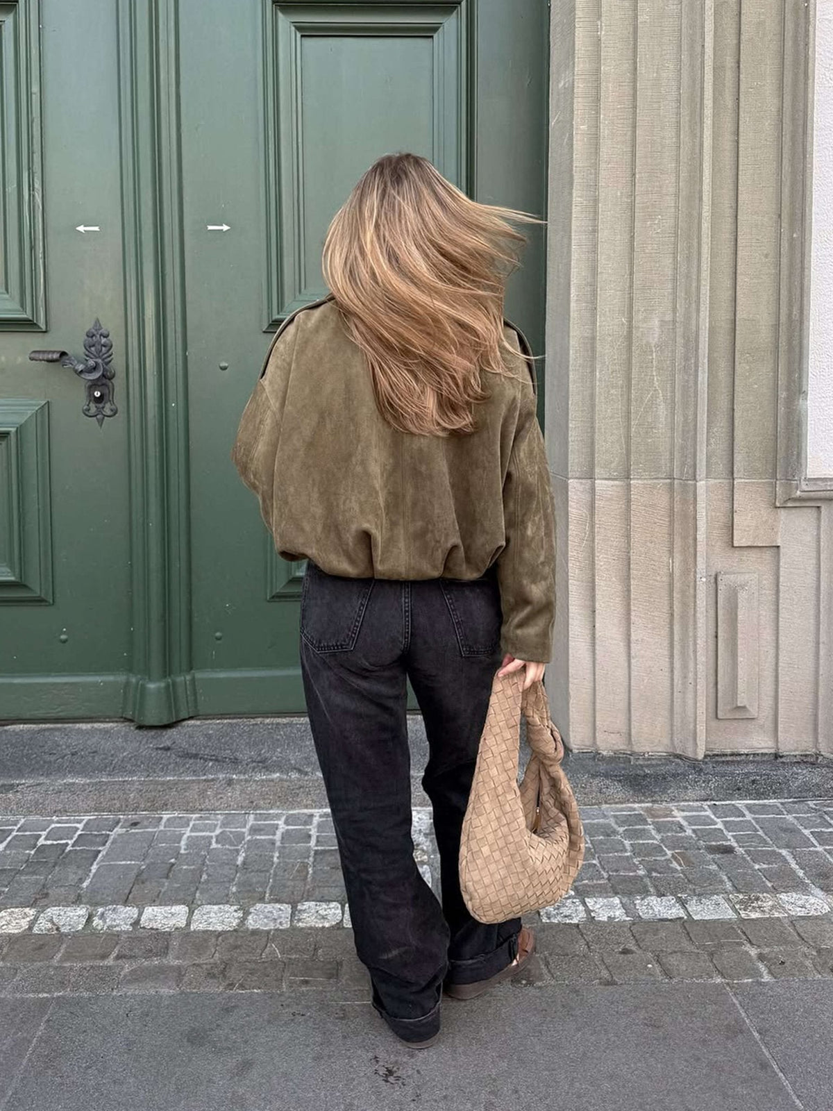 Blouson aviateur en daim Katherine