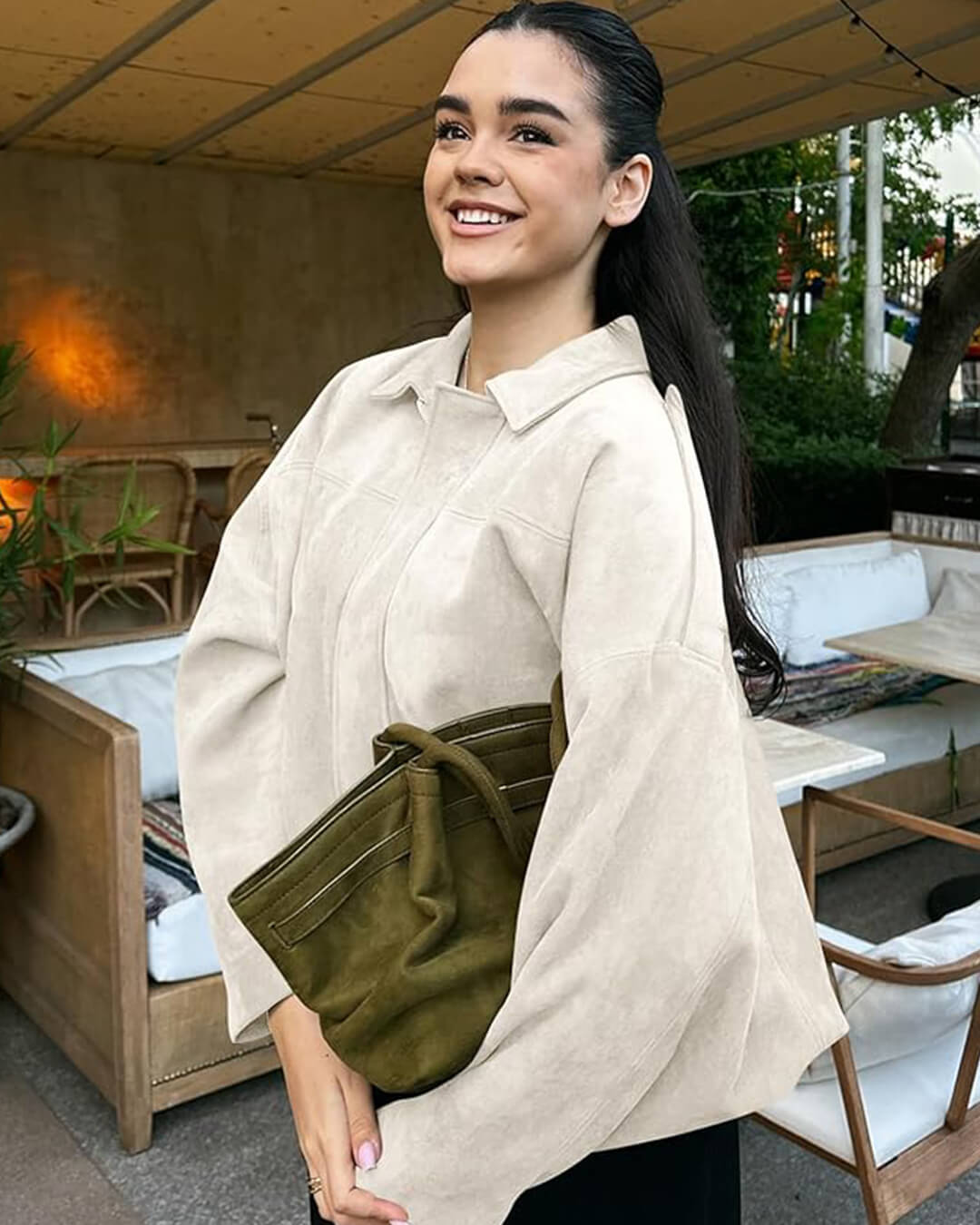 Blouson aviateur en daim Katherine