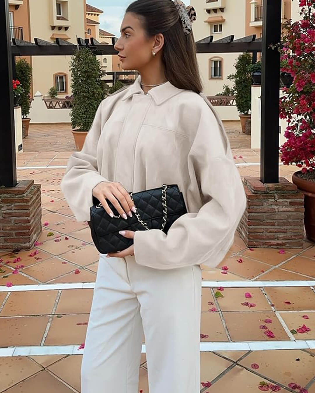 Blouson aviateur en daim Katherine