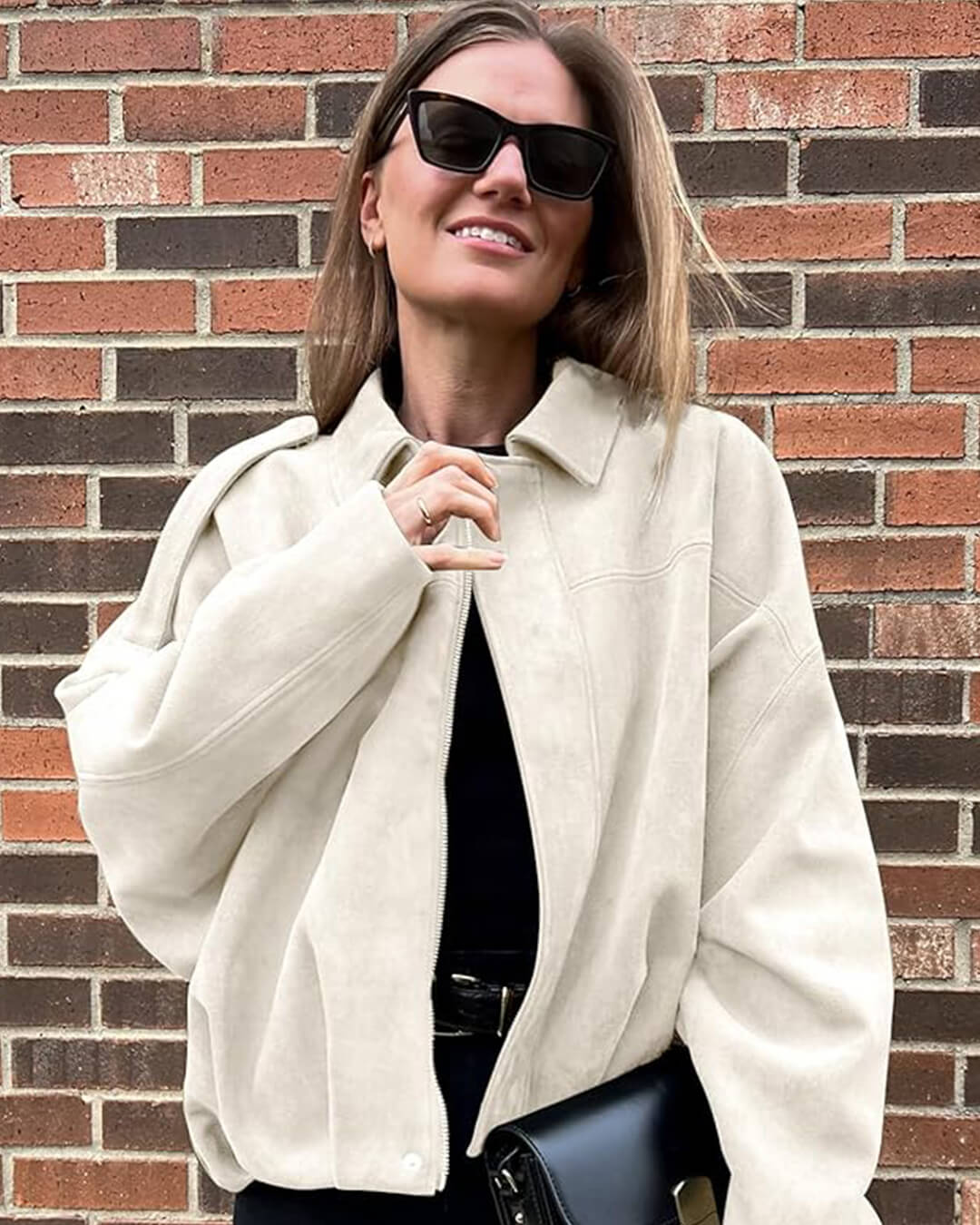 Blouson aviateur en daim Katherine