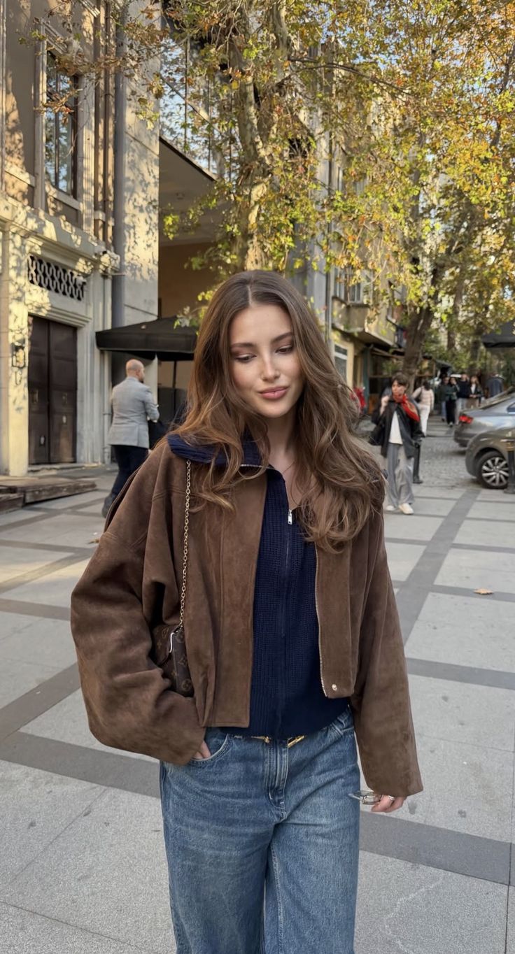 Blouson aviateur en daim Katherine