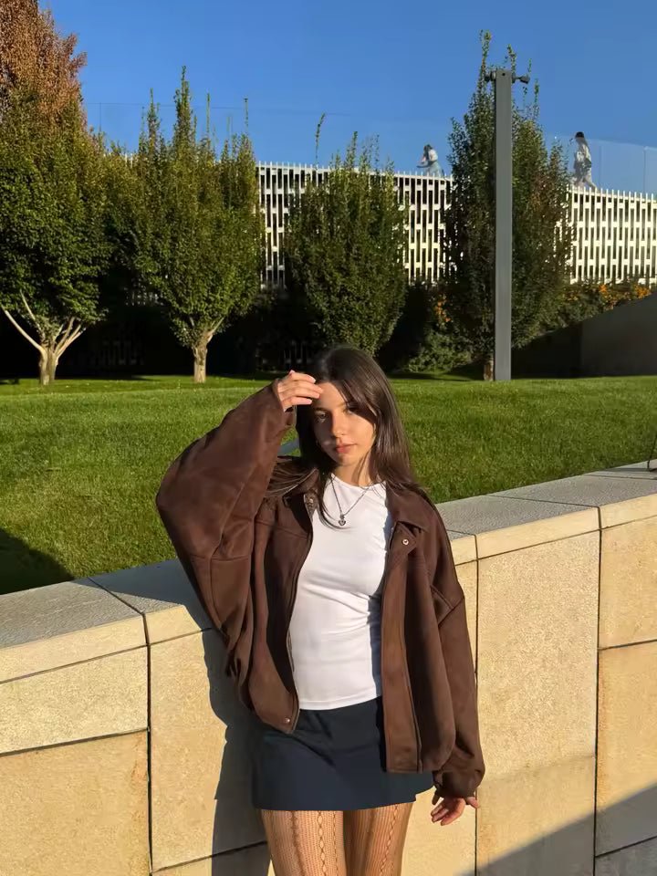 Blouson aviateur en daim Katherine