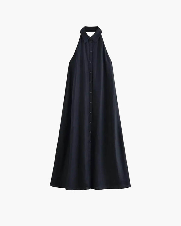 Robe longue élégante Kaya à col dos nu