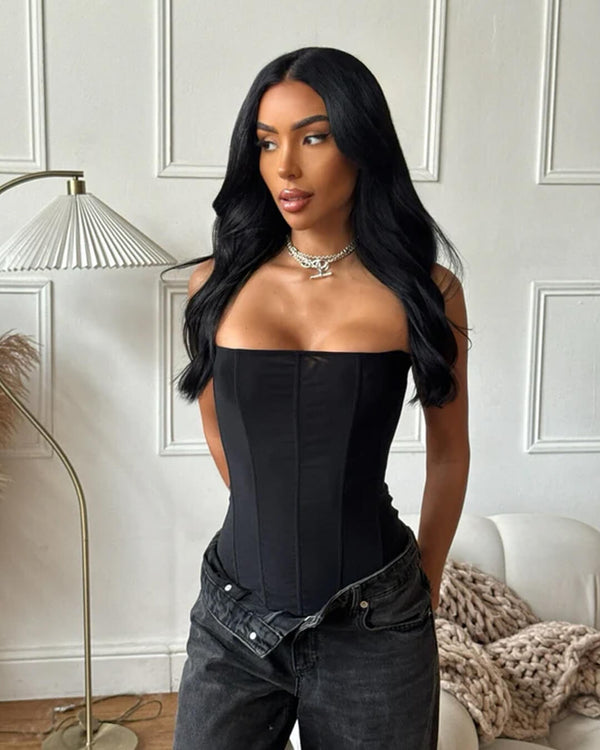 Haut corset en satin Kelly