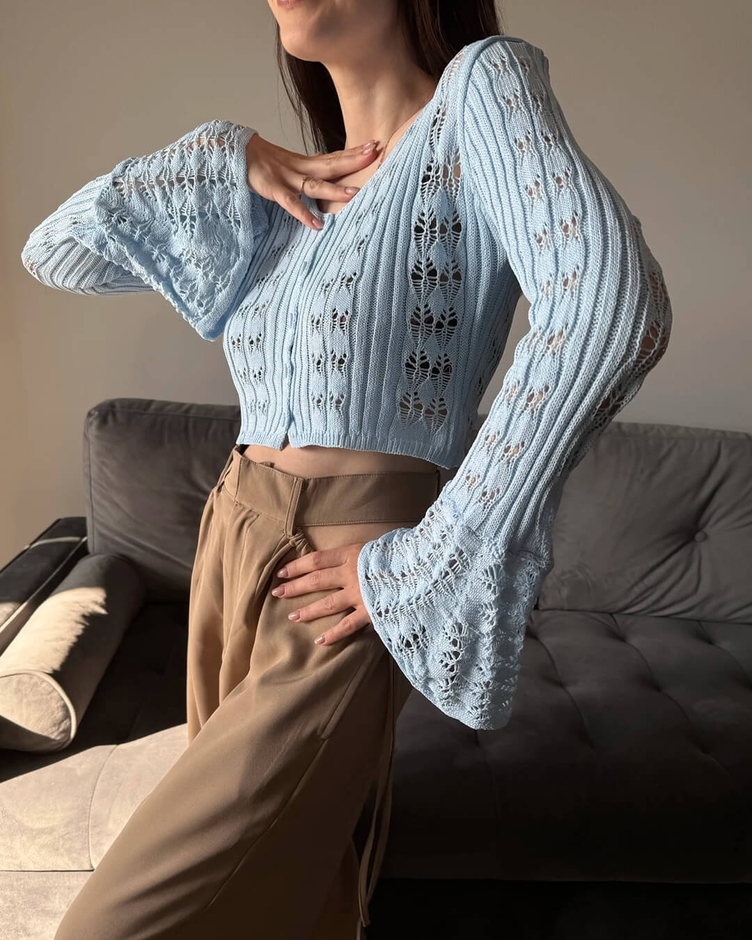 Gilet en maille ajourée Kendall