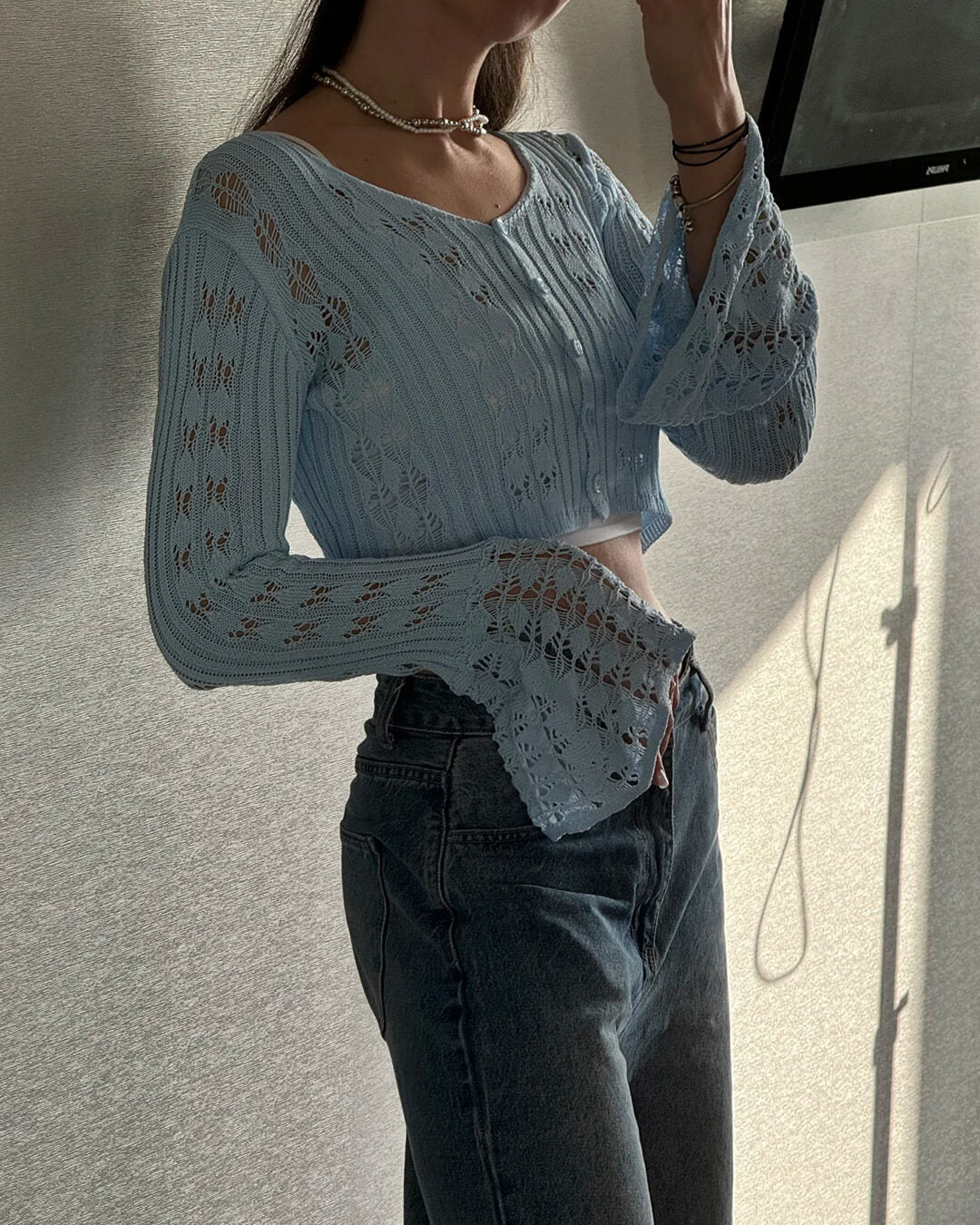 Gilet en maille ajourée Kendall