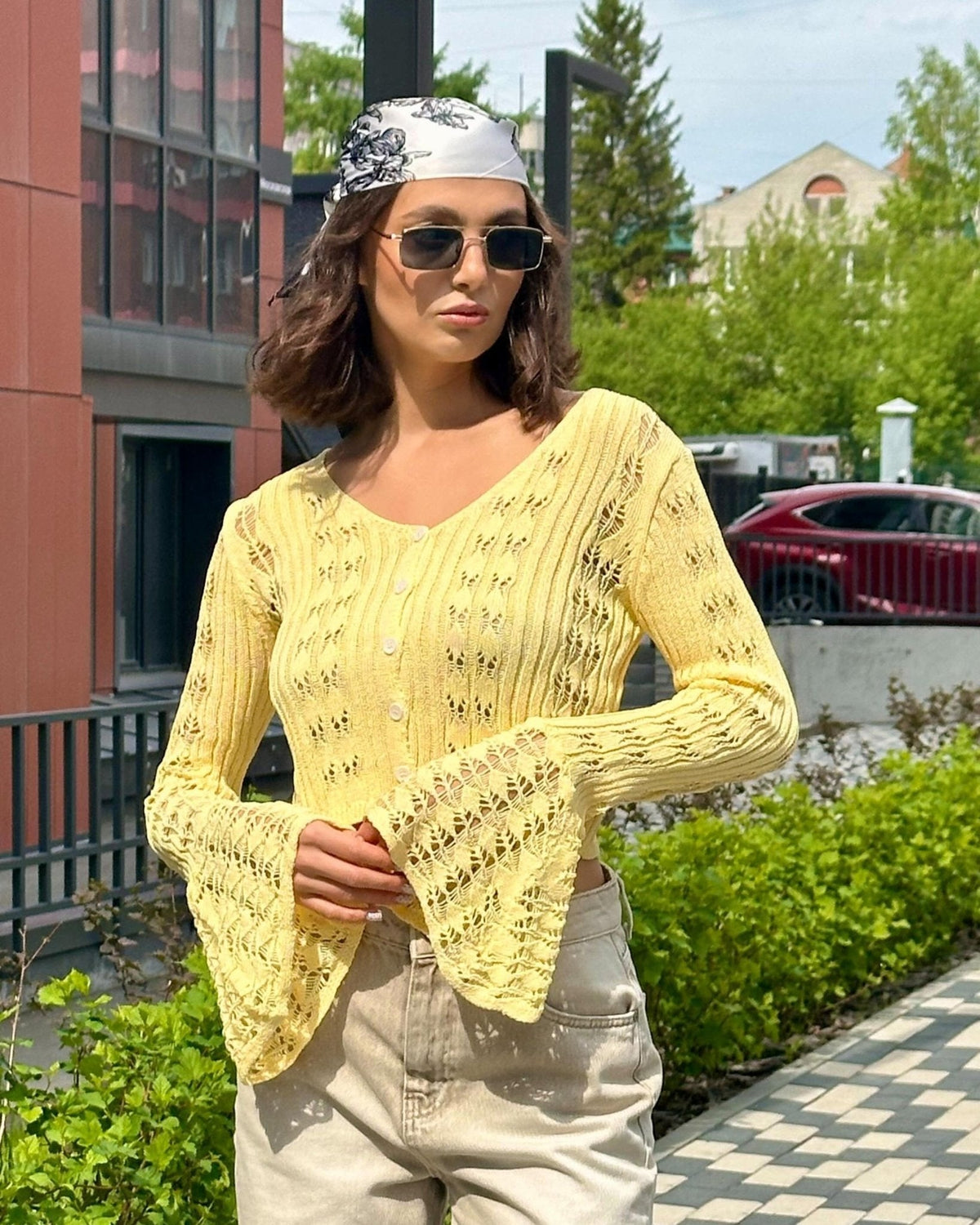 Gilet en maille ajourée Kendall
