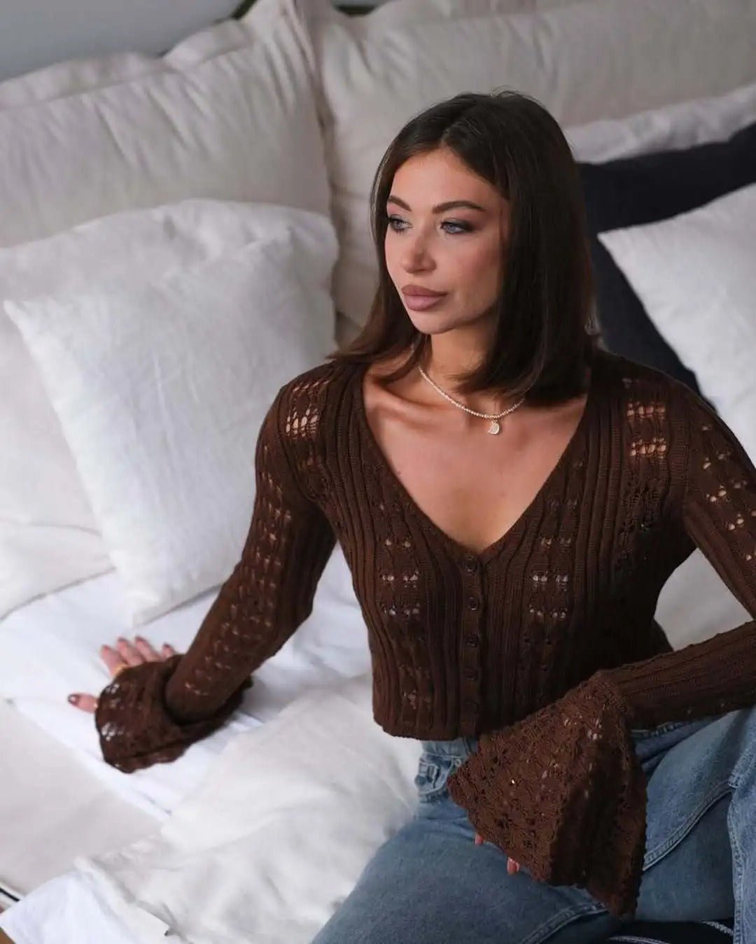 Gilet en maille ajourée Kendall