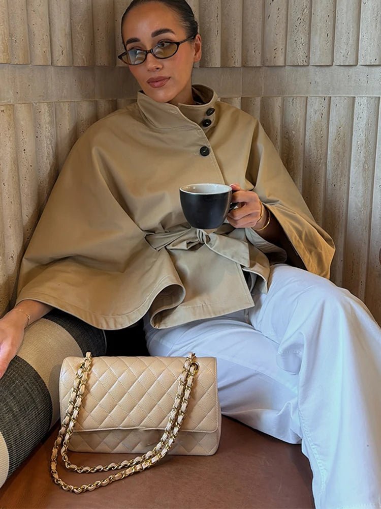 Manteau ceinturé style cape Kimberly
