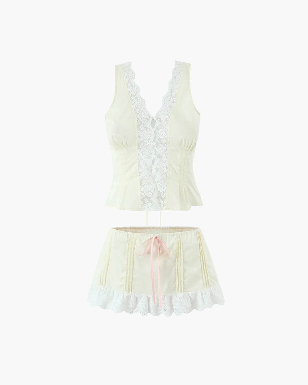 Ensemble jupe courte à bordure en dentelle Klarissa