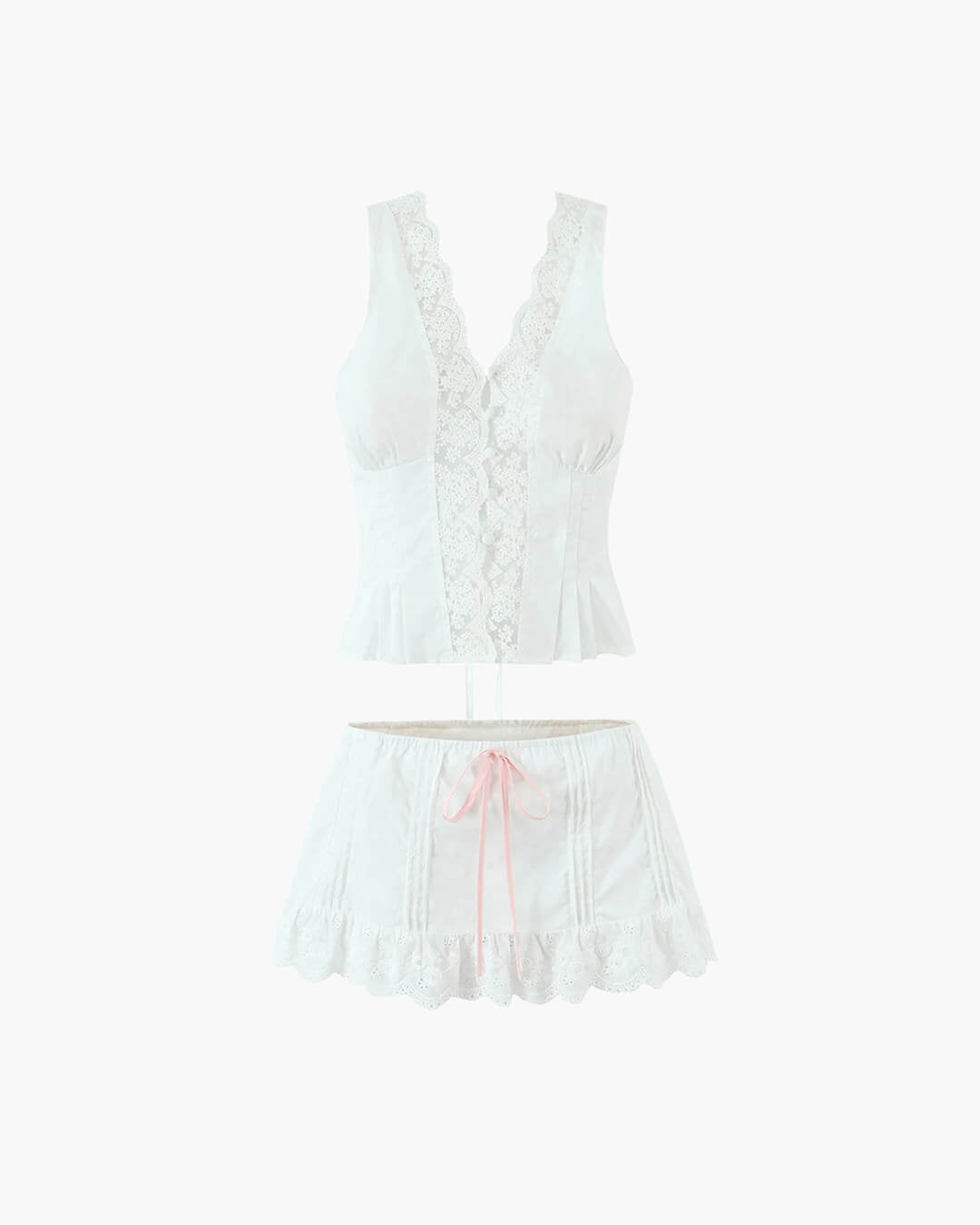 Ensemble jupe courte à bordure en dentelle Klarissa