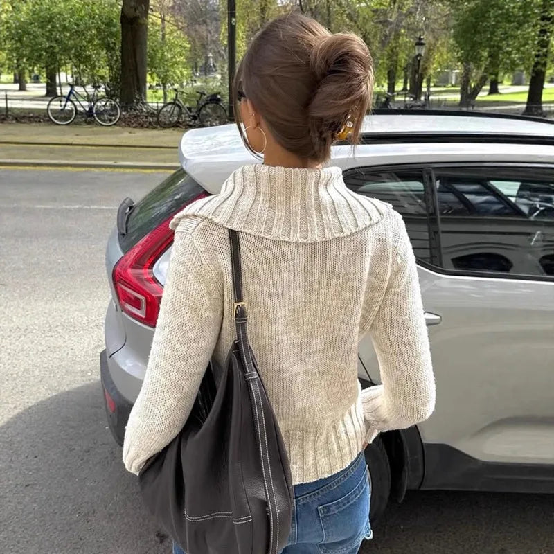 Gilet en maille à col large Hanne