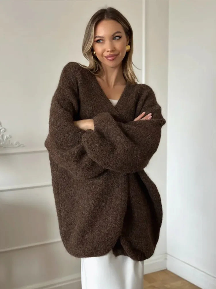 Gilet oversize en maille brossée Willa