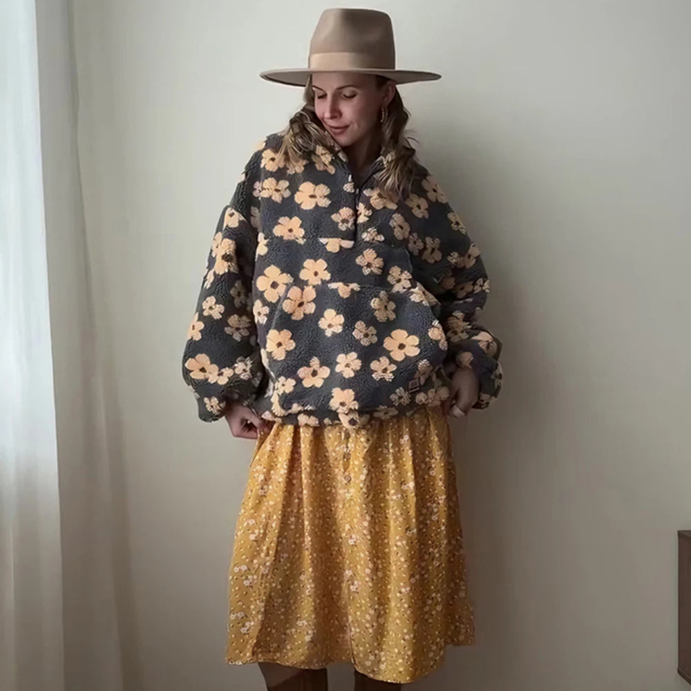 Pull oversize en maille zippé