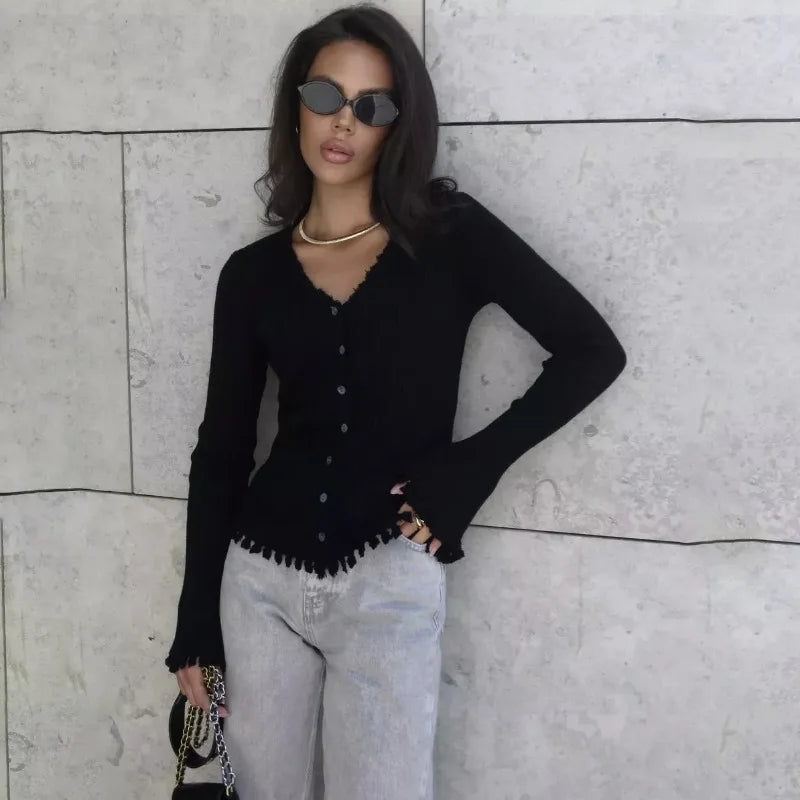 Gilet boutonné à encolure en V Zora