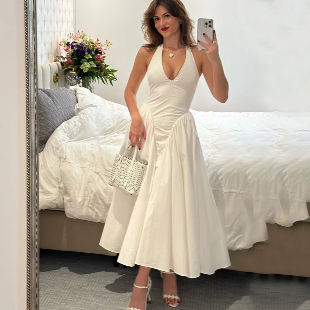 Robe longue à décolleté plongeant Kristy