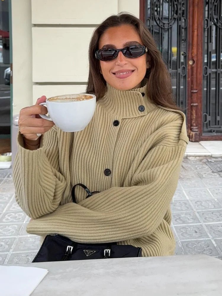 Gilet Kylie en maille à col montant