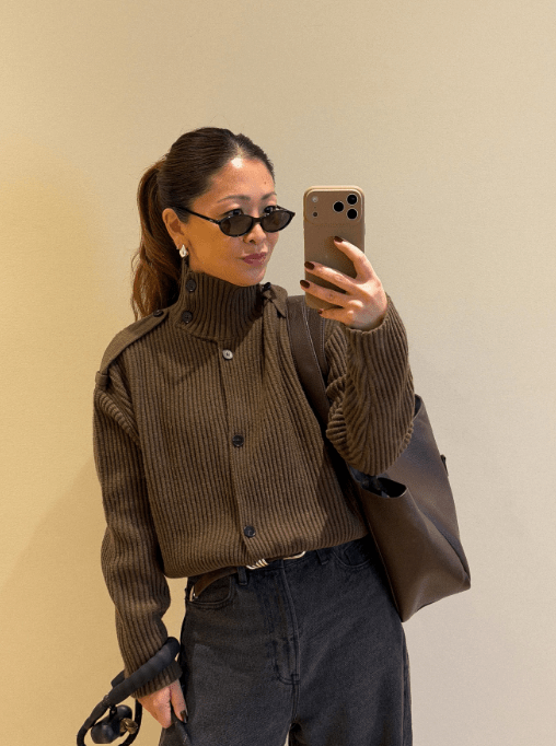 Gilet Kylie en maille à col montant