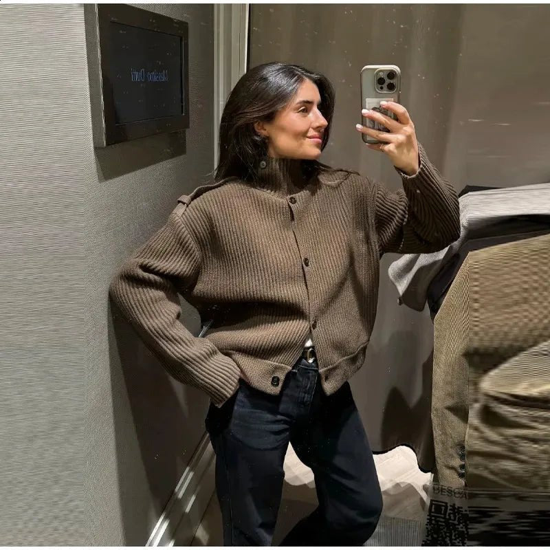Gilet Kylie en maille à col montant