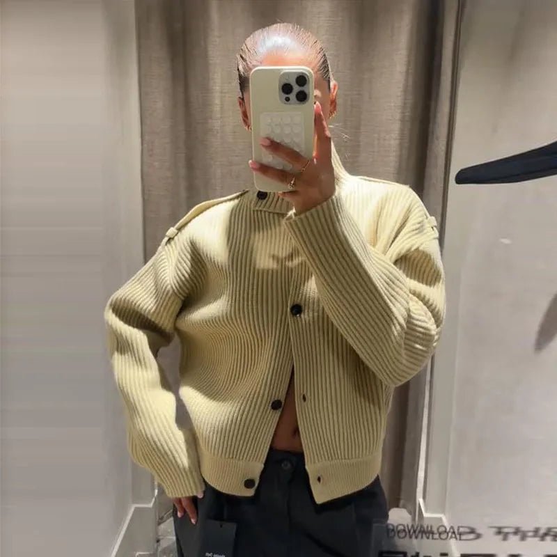 Gilet Kylie en maille à col montant