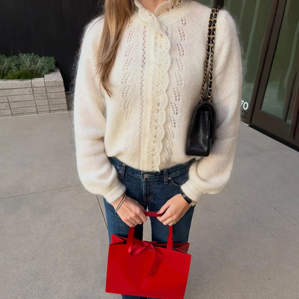Lace Cut-Out Cardigan