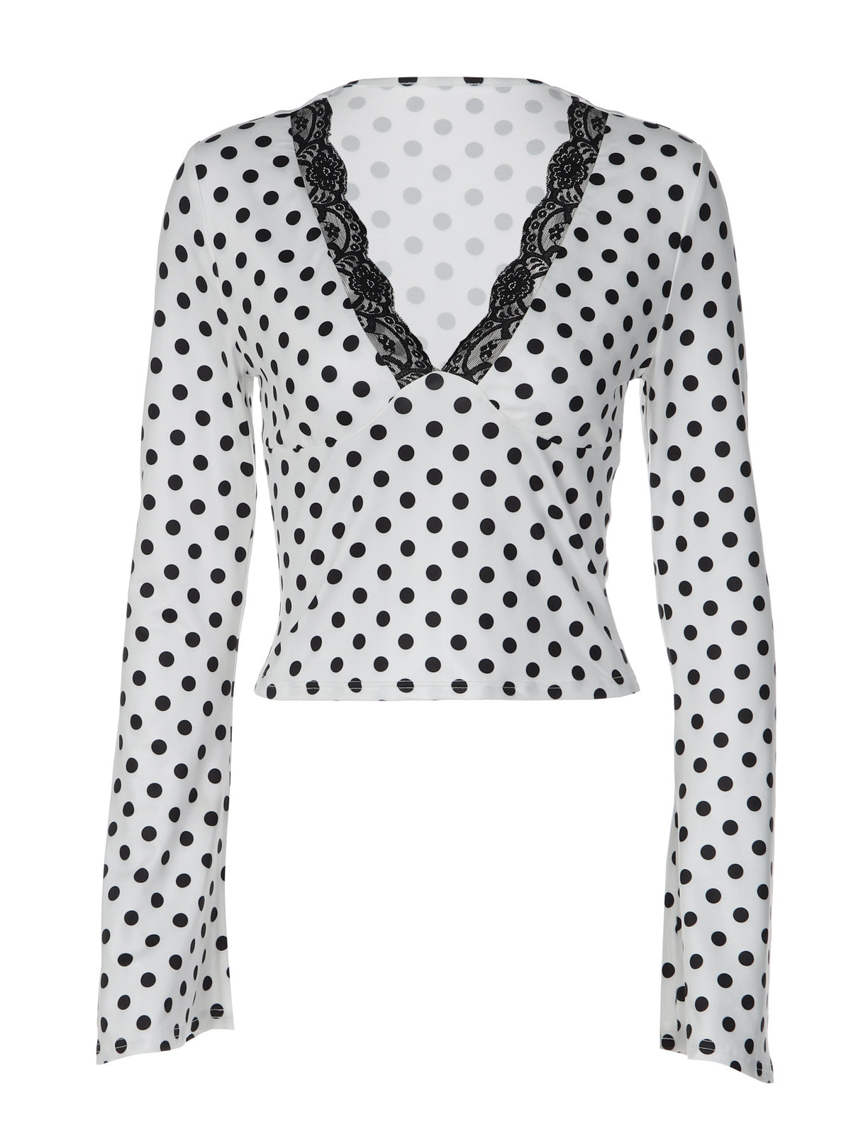 Top à pois bordé de dentelle Josie