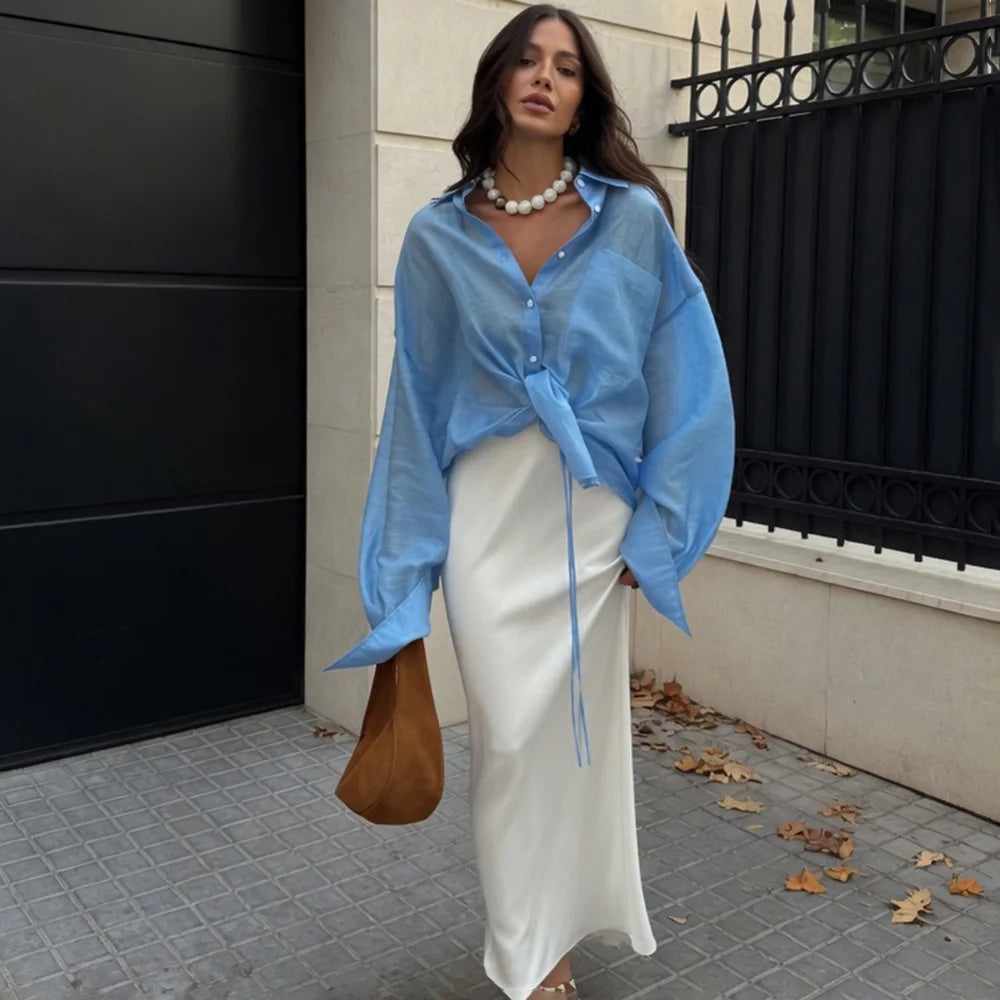 Top oversize à revers