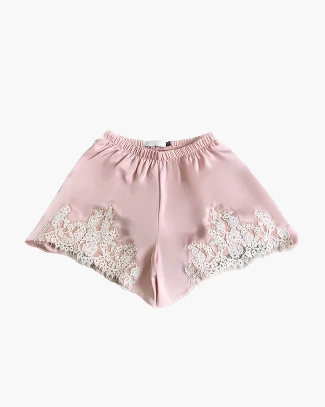 Short satiné Laura à empiècements en dentelle