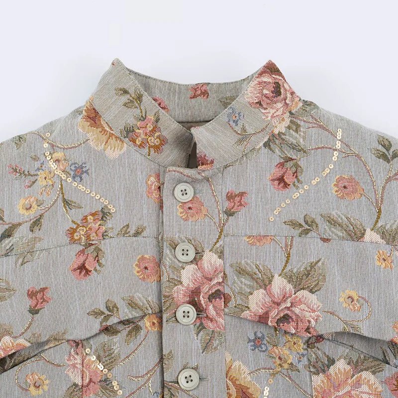 Laura Vintage Jacquard Cropped Jacket