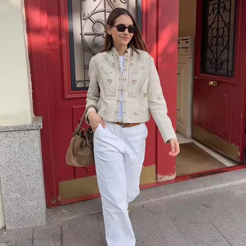 Veste courte à imprimé floral Layla