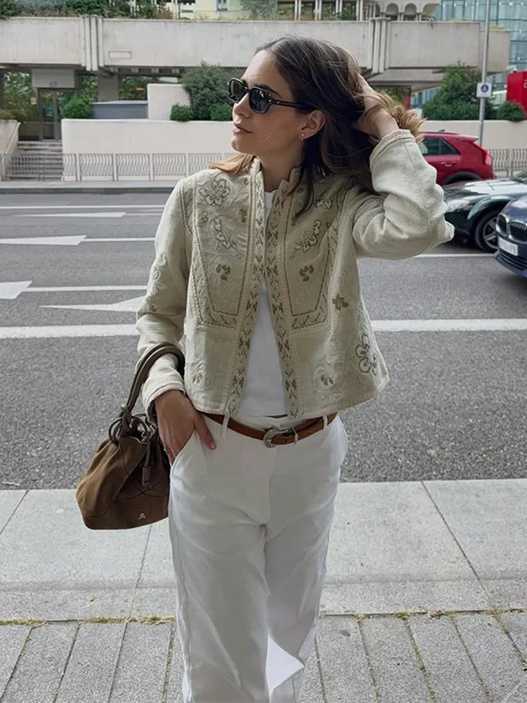 Veste courte à imprimé floral Layla