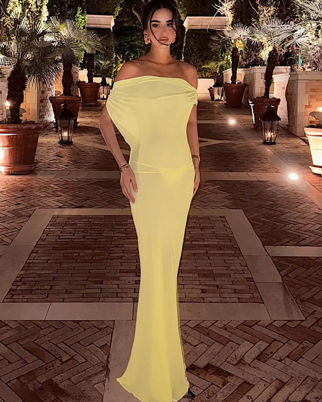 Robe longue en maille dos nu Leah
