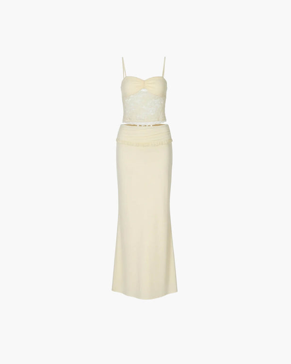 Ensemble Leanna avec jupe longue en dentelle