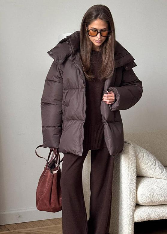 Doudoune oversize Leila à capuche amovible