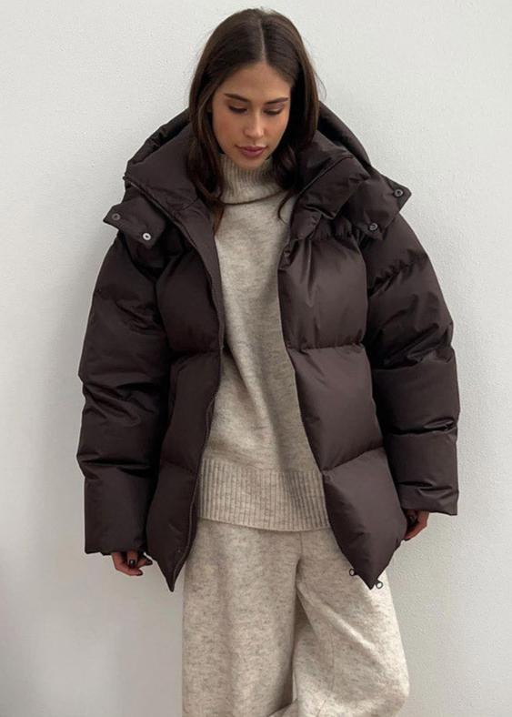 Doudoune oversize Leila à capuche amovible