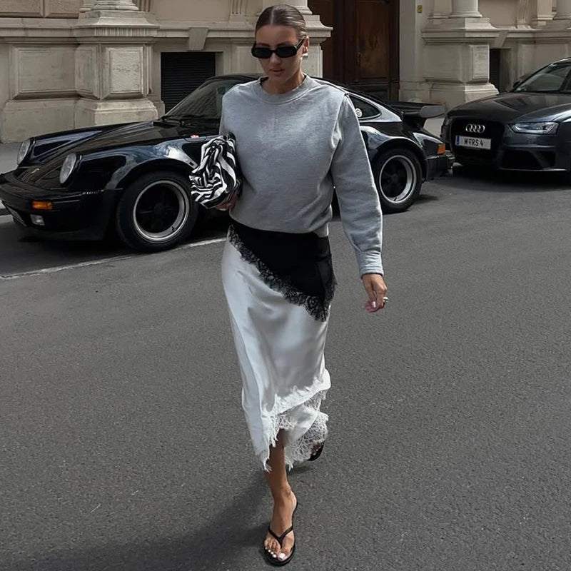 Jupe midi asymétrique Leslie