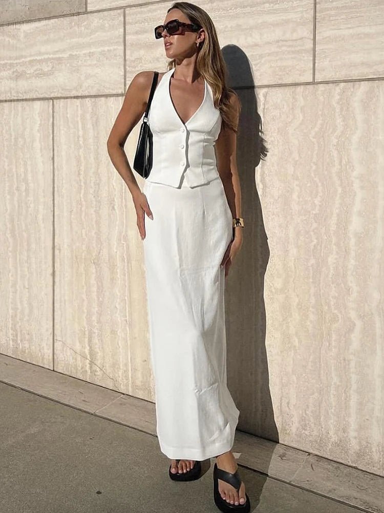 Ensemble Lianna avec haut dos nu et jupe longue