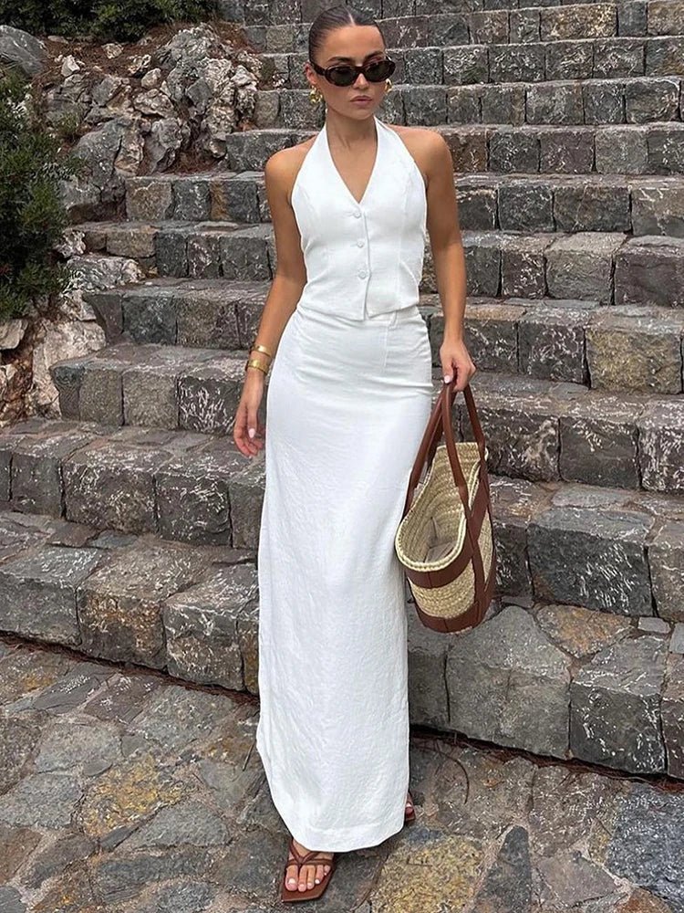 Ensemble Lianna avec haut dos nu et jupe longue