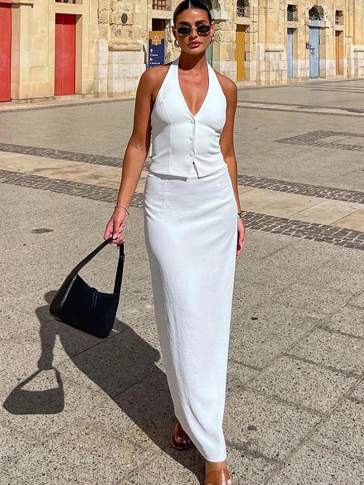 Ensemble Lianna avec haut dos nu et jupe longue