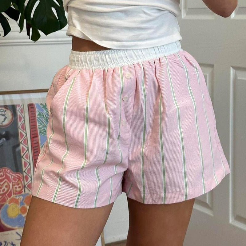Short boxer rayé en popeline Liesel