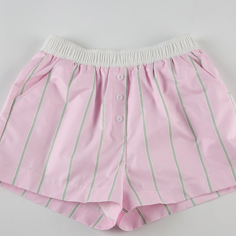 Short boxer rayé en popeline Liesel