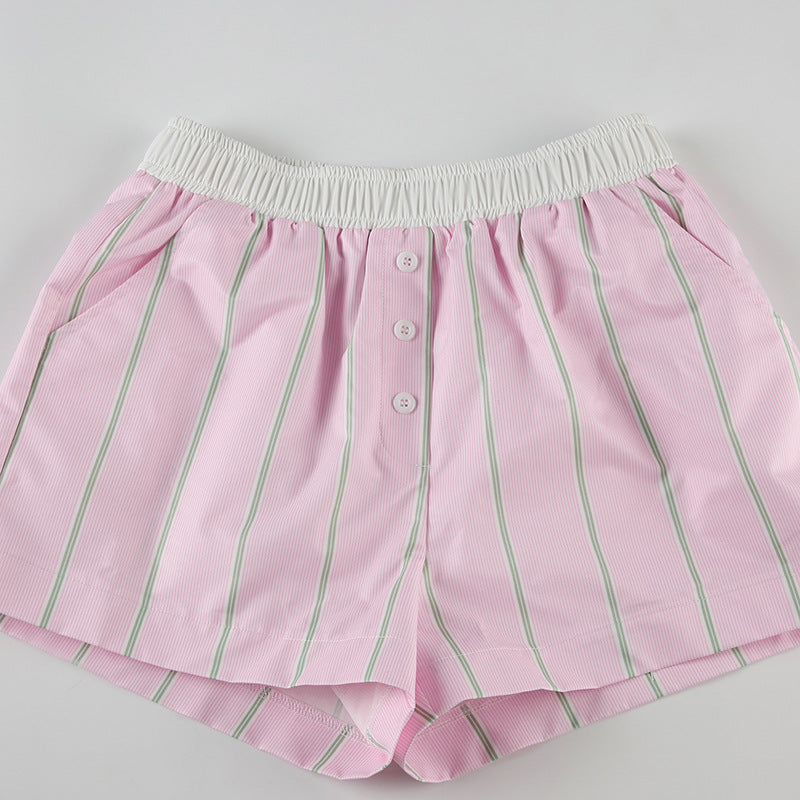 Short boxer rayé en popeline Liesel