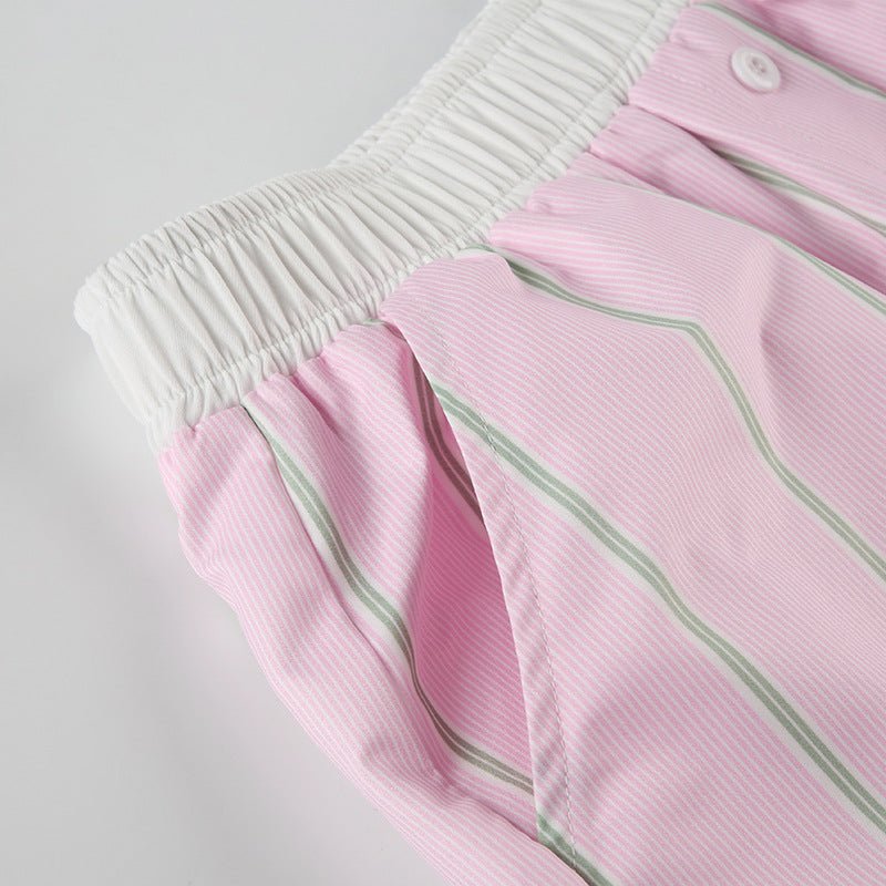 Short boxer rayé en popeline Liesel