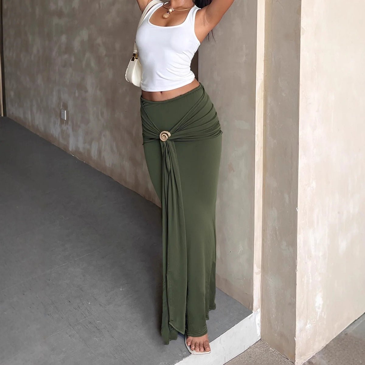 Jupe longue taille basse Lily