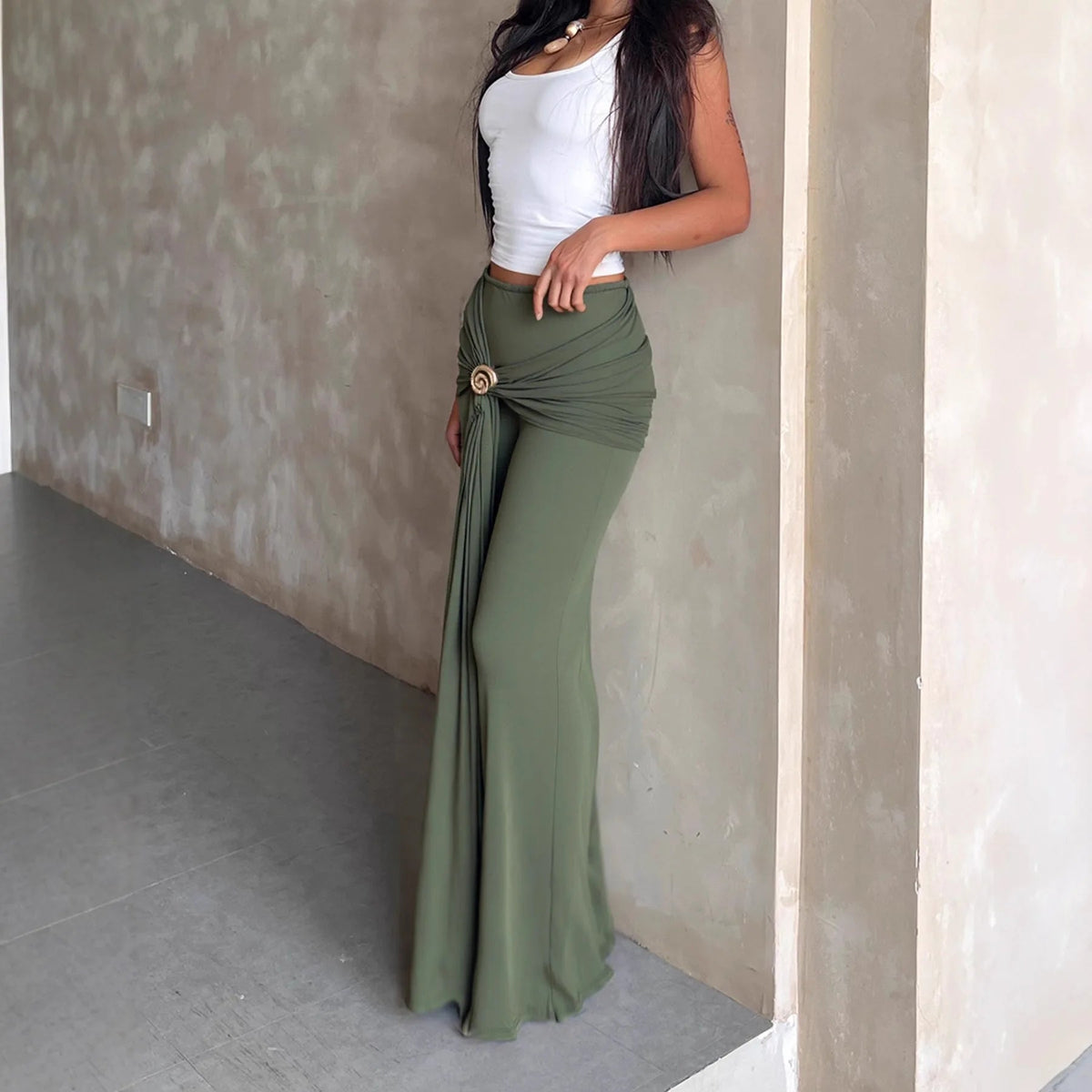 Jupe longue taille basse Lily