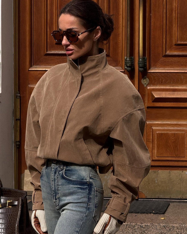 Linda Faux Suede Zip Jacket