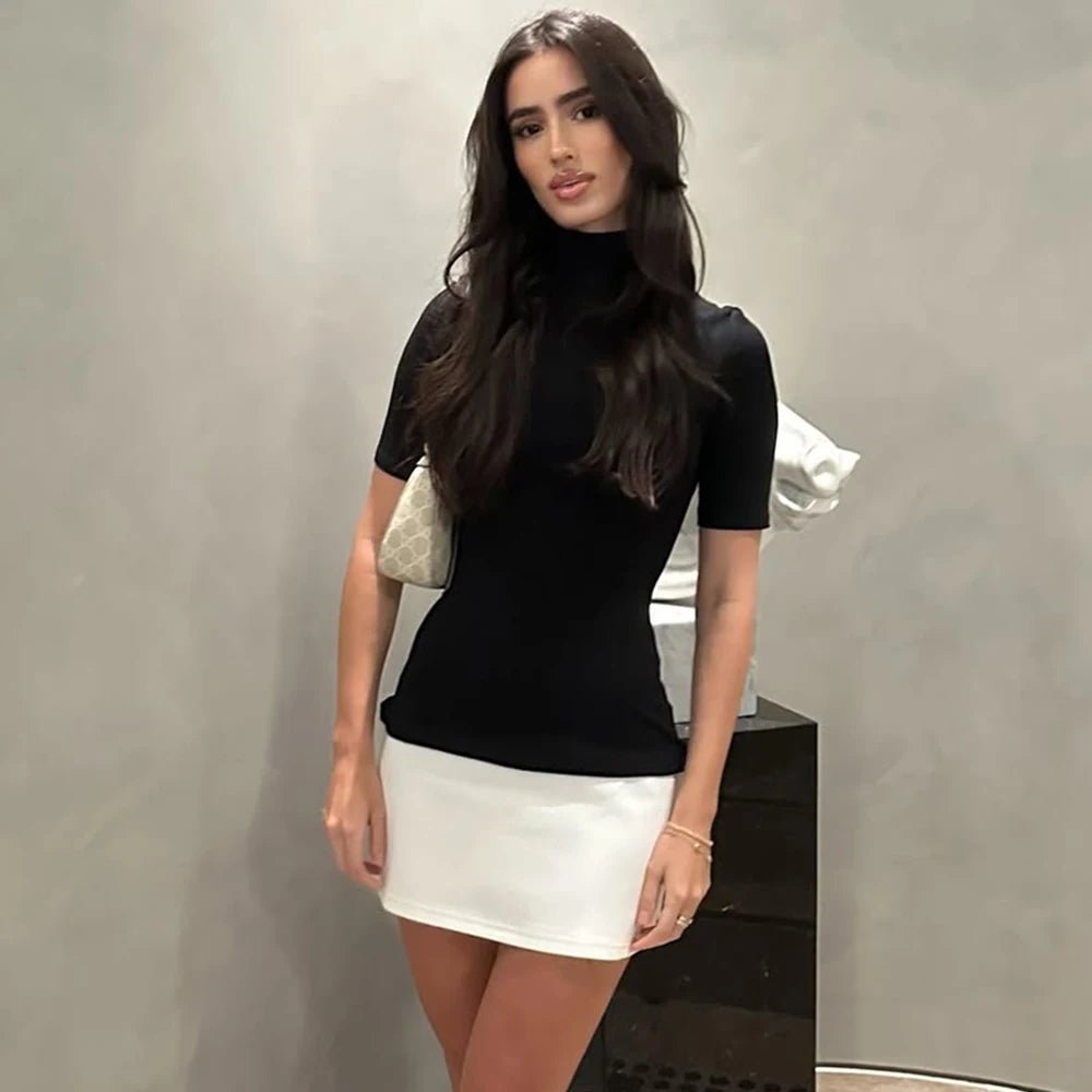 Mini-robe à col montant Lisbeth