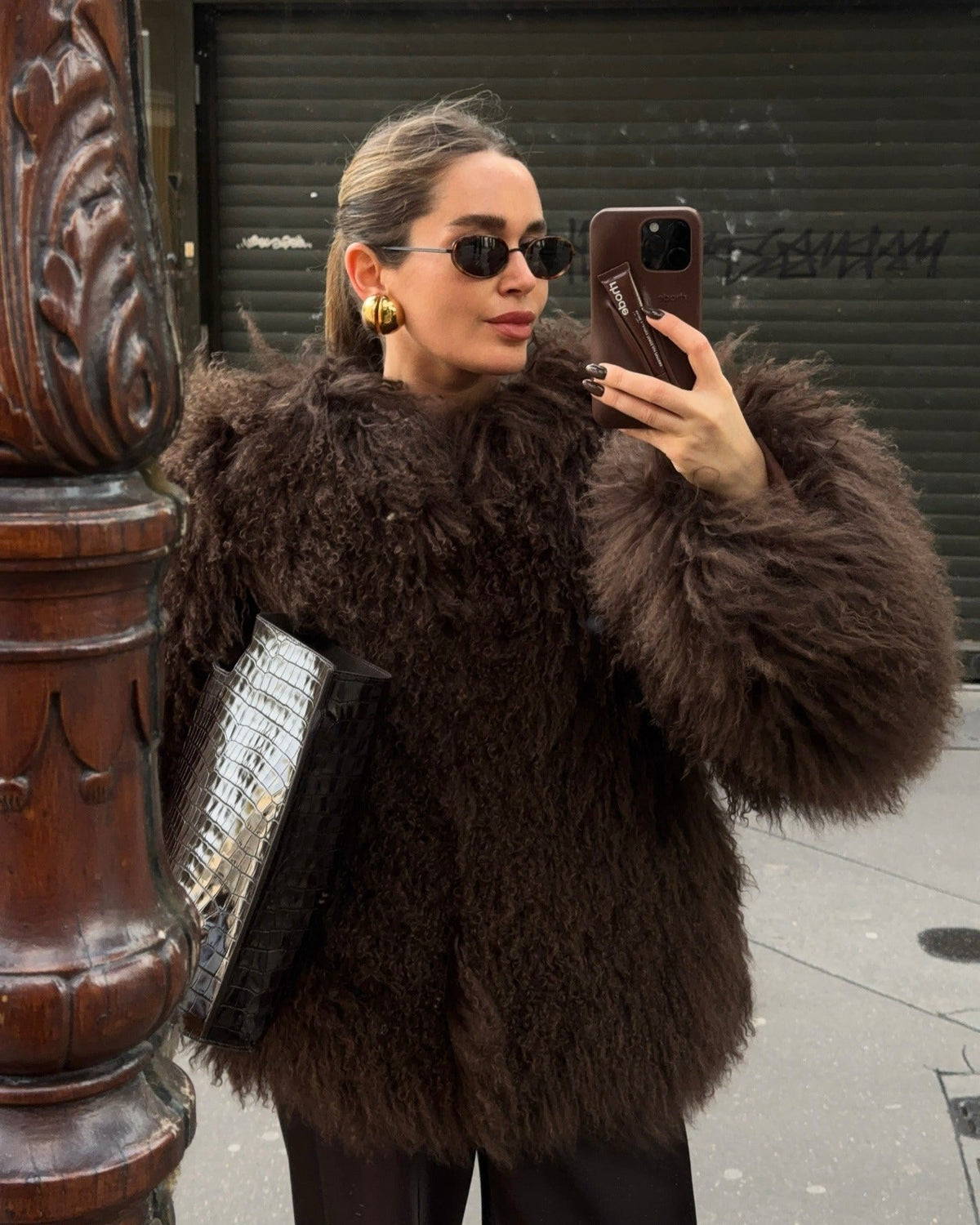 Manteau douillet en fausse fourrure Liza