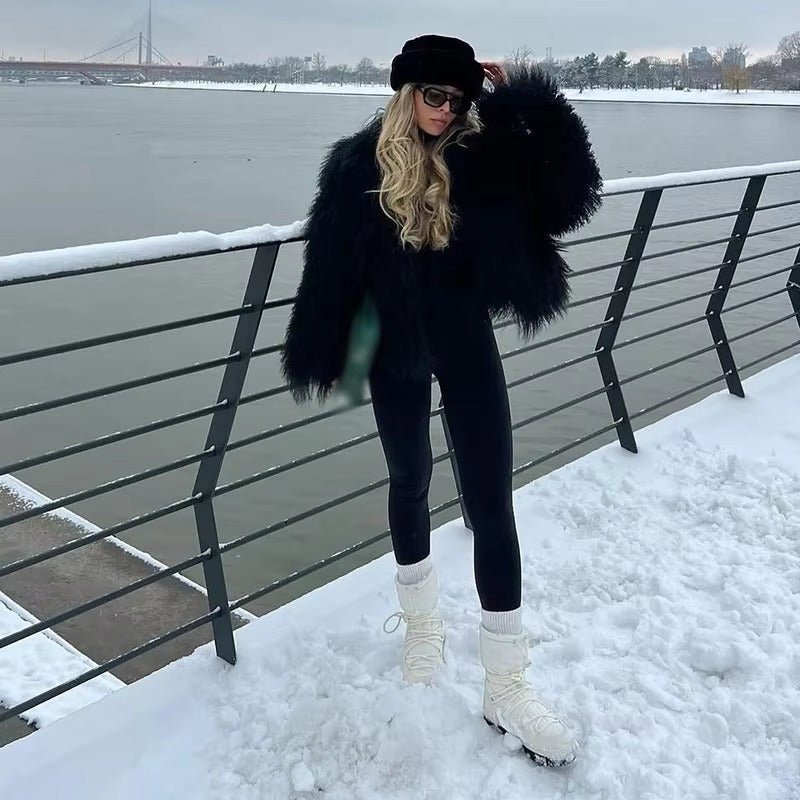 Manteau douillet en fausse fourrure Liza