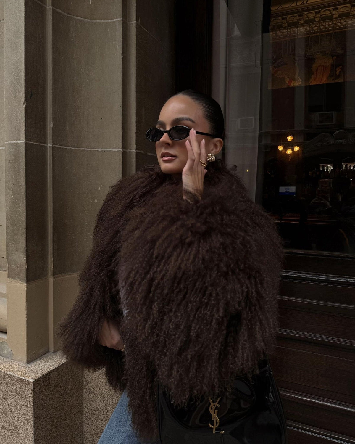 Manteau douillet en fausse fourrure Liza
